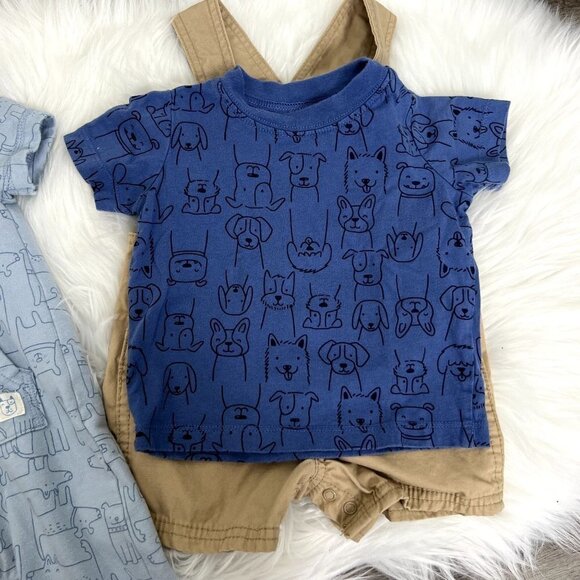 Carter's Baby 9 Months Puppy Dog Jumpsuit Overalls Outfit Bundle Lot - Picture 3 of 9